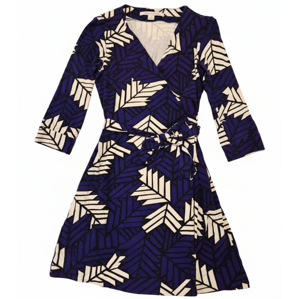 Diane Von Furstenberg Black New Jeanne Two mini wrap dress